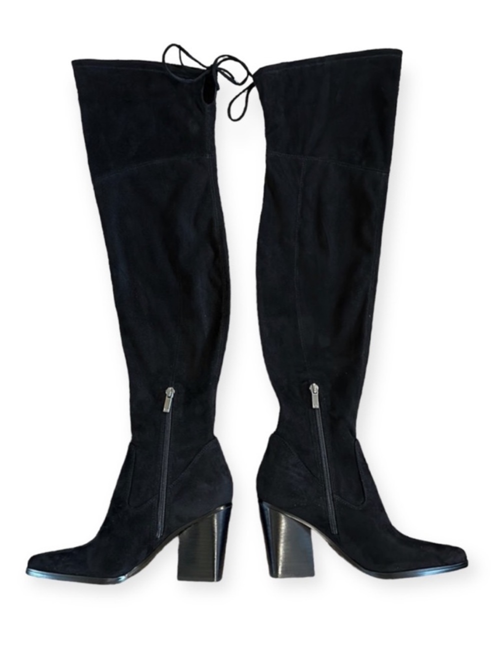 Marc Fisher Black Over-the-Knee Block Heel Boots - Picture 3 of 8